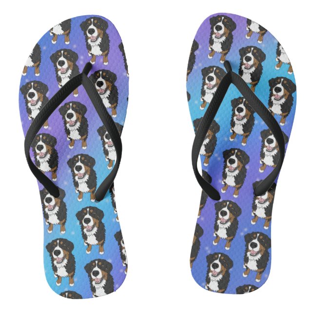 Bernese Mountain Dog Flip Flops (Footbed)