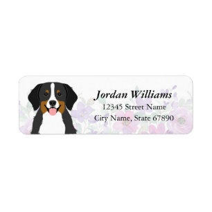 Bernese Mountain Dog Flowers Address Labels