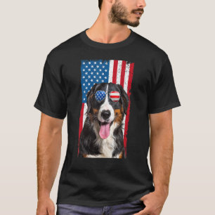 Bernese Mountain Dog For Men Kids Usa 4th Of July  T-Shirt