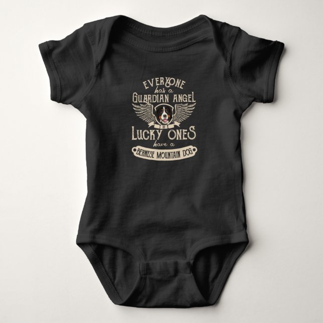 Bernese Mountain Dog Funny Gift Baby Bodysuit (Front)