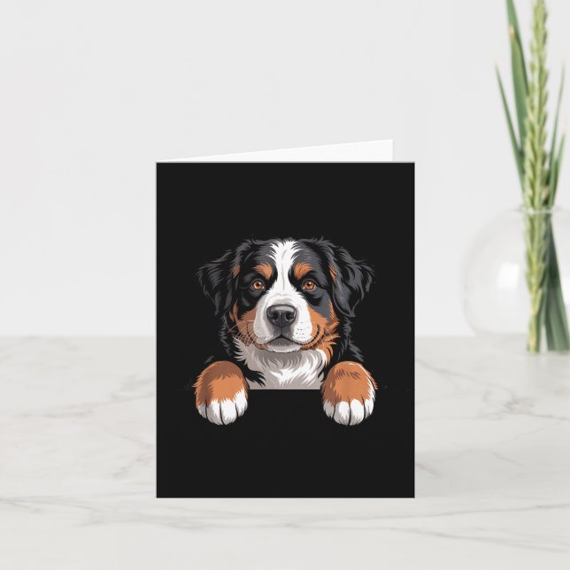 Bernese Mountain Dog Funny Peeking Cket Berner Pup Card (Front)