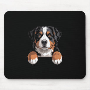 Bernese Mountain Dog Funny Peeking Cket Berner Pup Mouse Mat