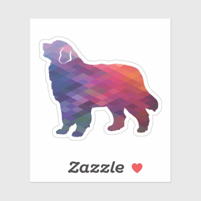 Bernese Mountain Dog Geo Silhouette Purple (Sheet)