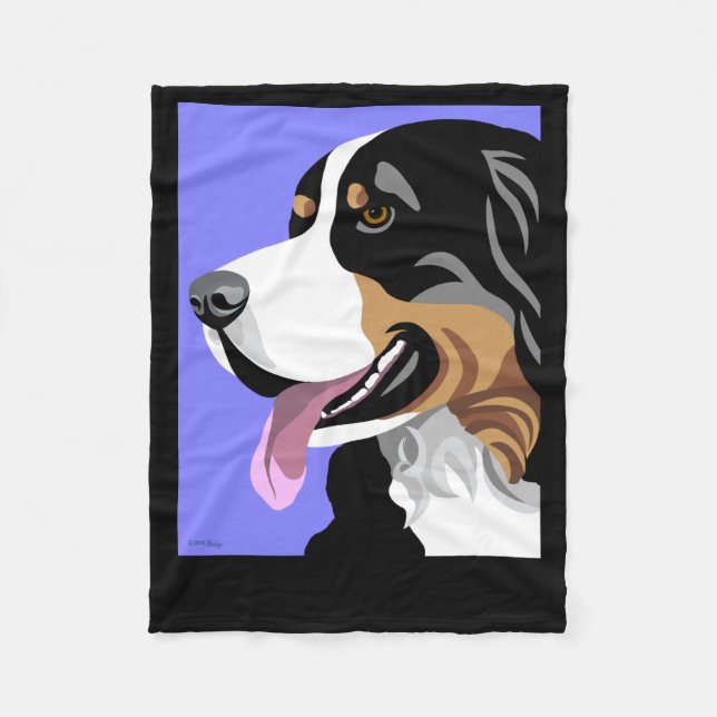 Bernese Mountain Dog Gifts Fleece Blanket (Front)