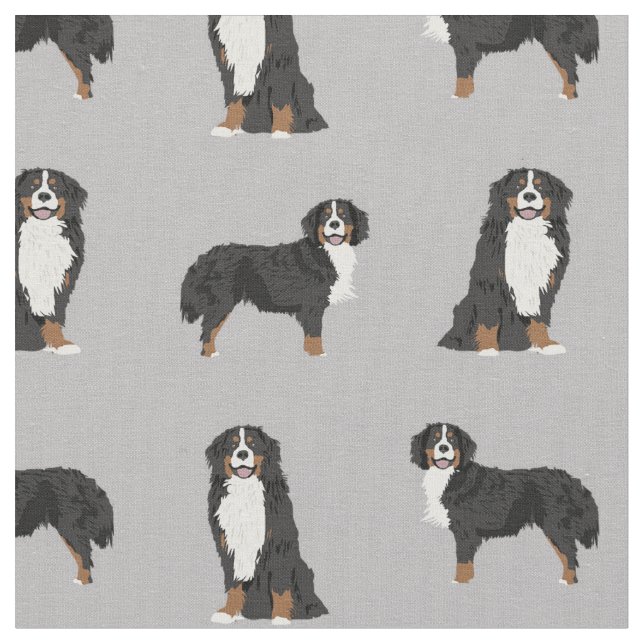 Bernese Mountain Dog grey Fabric (Close Up)
