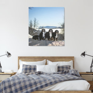 bernese mountain dog group   canvas print