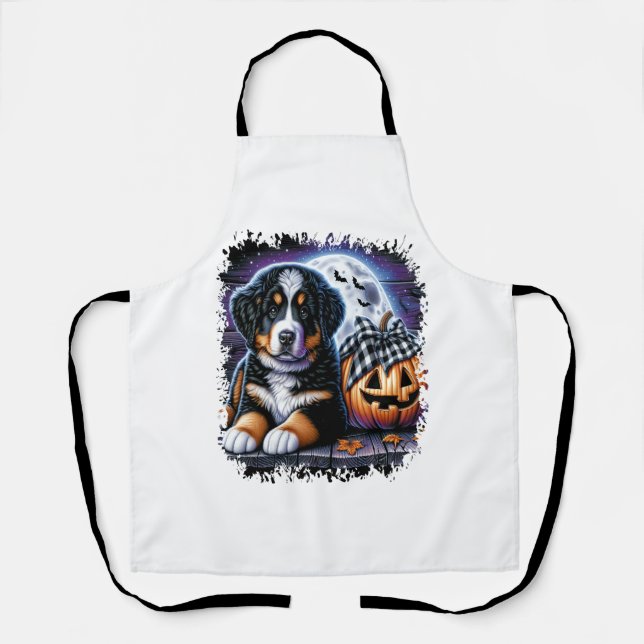 Bernese Mountain Dog Halloween Apron (Front)