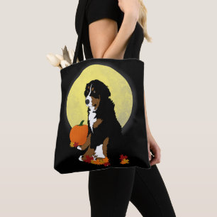 Bernese Mountain Dog Halloween Autumn Tote Bag
