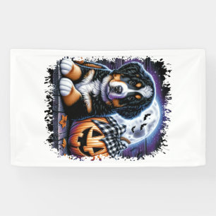 Bernese Mountain Dog Halloween Banner