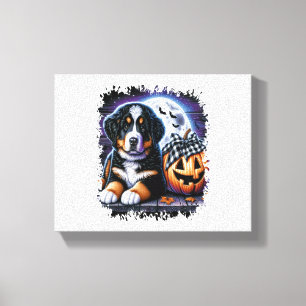 Bernese Mountain Dog Halloween Canvas Print