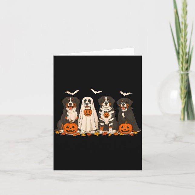 Bernese Mountain Dog Halloween Card (Front)