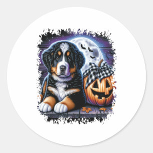 Bernese Mountain Dog Halloween Classic Round Sticker