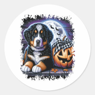Bernese Mountain Dog Halloween Classic Round Sticker