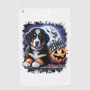 Bernese Mountain Dog Halloween Golf Towel