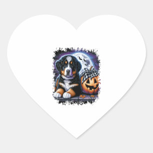 Bernese Mountain Dog Halloween Heart Sticker