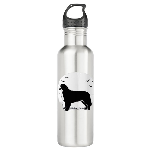 Bernese Mountain Dog – Halloween Moon Silhouette O 710 Ml Water Bottle (Front)