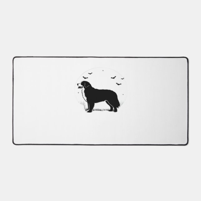 Bernese Mountain Dog – Halloween Moon Silhouette O Desk Mat (Front)