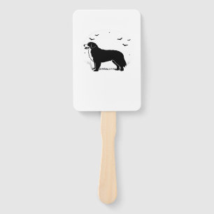 Bernese Mountain Dog � Halloween Moon Silhouette O Hand Fan
