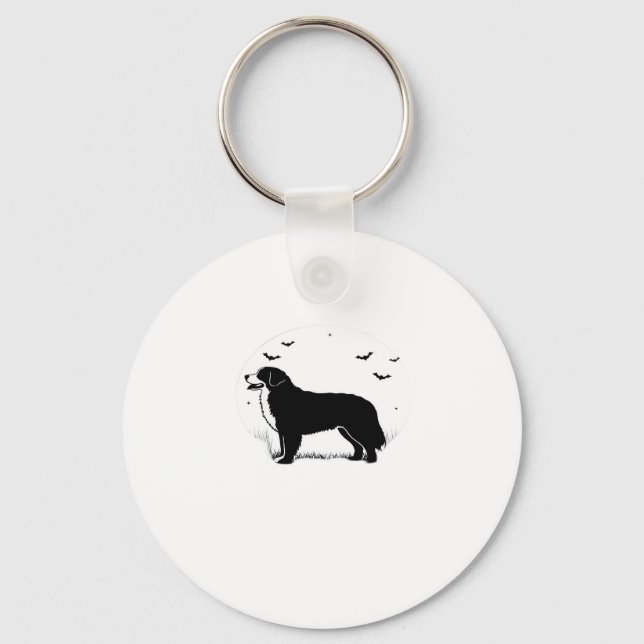 Bernese Mountain Dog � Halloween Moon Silhouette O Key Ring (Front)
