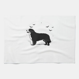 Bernese Mountain Dog � Halloween Moon Silhouette O Tea Towel