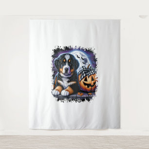Bernese Mountain Dog Halloween Tapestry