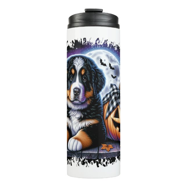 Bernese Mountain Dog Halloween Thermal Tumbler (Front)