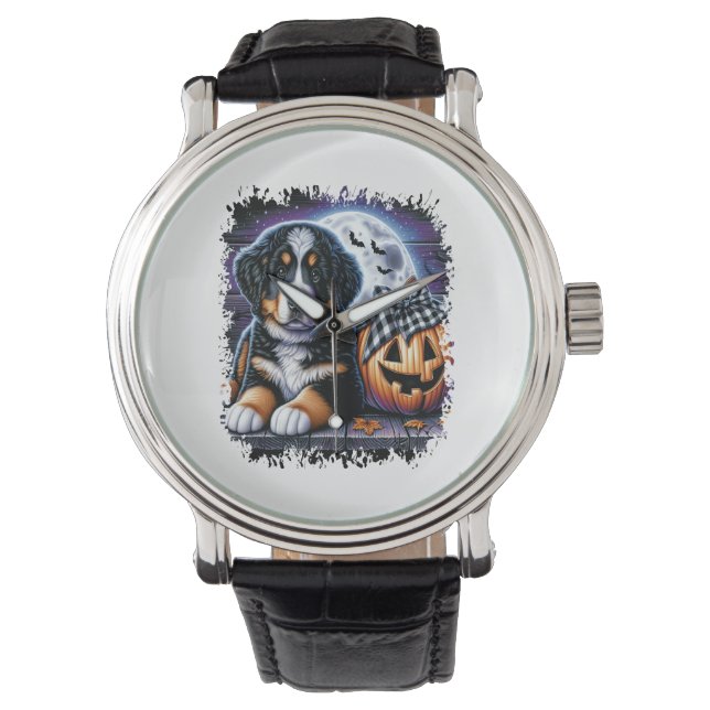 Bernese Mountain Dog Halloween Watch (Front)