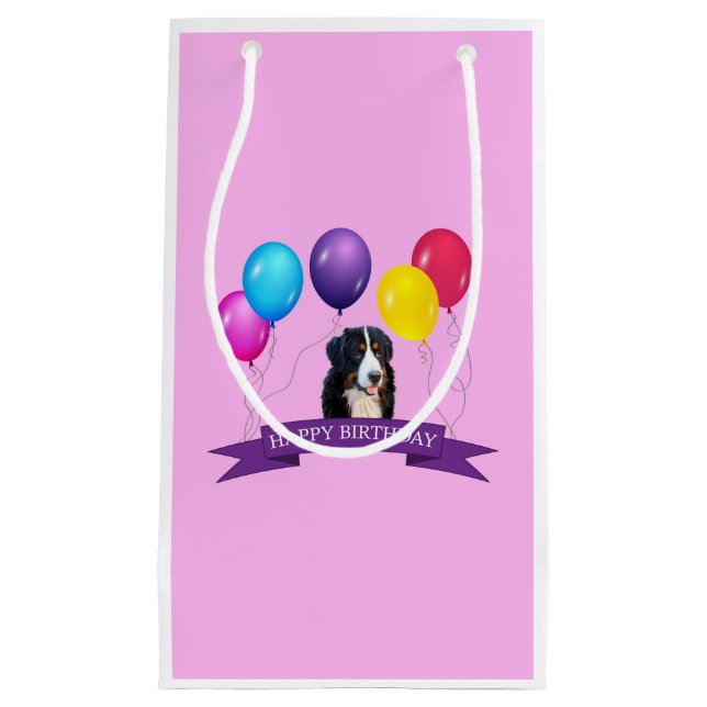Bernese Mountain Dog Happy Birthday gift Bag (Front)