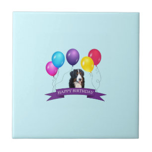 Bernese Mountain Dog Happy Birthday Tile