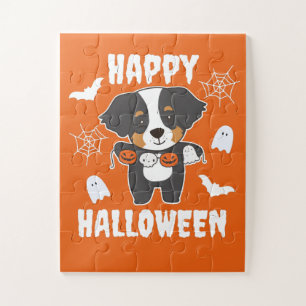 Bernese Mountain Dog Happy Halloween Dog Costume Jigsaw Puzzle