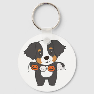 Bernese Mountain Dog Happy Halloween Dog Costume K Key Ring
