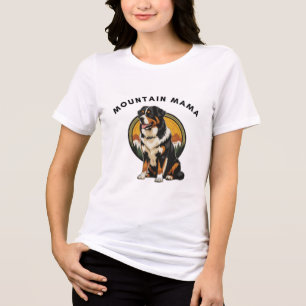 Bernese Mountain Dog Hiking Mountain Mama Tri-Blend Shirt