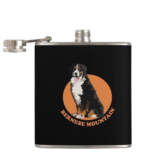 Bernese mountain dog hip flask (Opened)