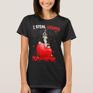 Bernese Mountain Dog I Steal Hearts Cute Valentine T-Shirt