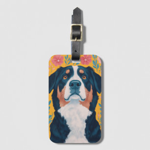 Bernese Mountain Dog illustration Luggage Tag