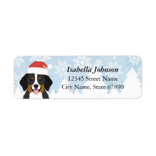 Bernese Mountain Dog in Santa Hat Snowflake