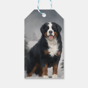 Bernese Mountain Dog in Snow Christmas  Gift Tags