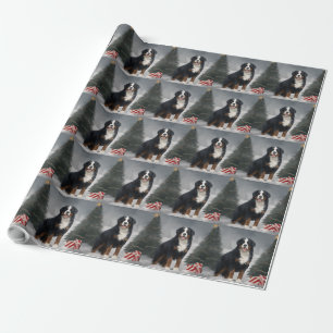Bernese Mountain Dog in Snow Christmas  Wrapping Paper
