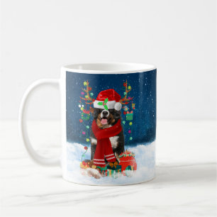 Bernese Mountain Dog in Snow with Christmas Gifts  Coffee Mug