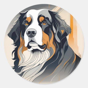 Bernese Mountain Dog Key Chain Classic Round Sticker