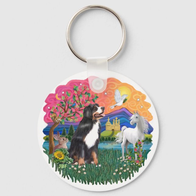 Bernese Mountain Dog Key Ring (Front)
