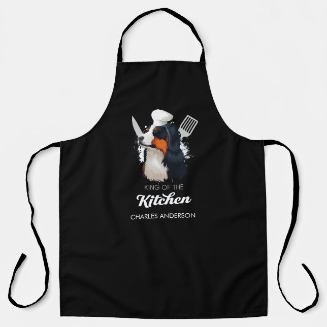 Bernese Mountain Dog King of the Kitchen Dog Chef Apron (Front)