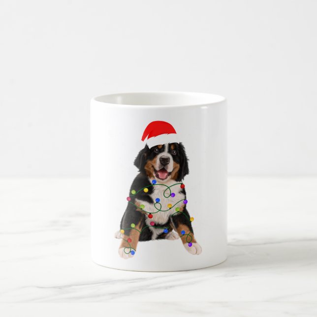Bernese Mountain Dog Lights Christmas Matching Fam Coffee Mug (Center)