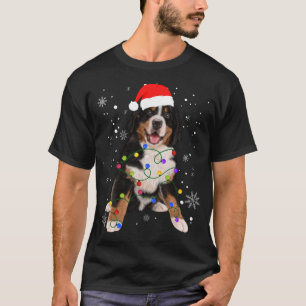 Bernese Mountain Dog Lights Christmas Matching Fam T-Shirt