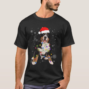 Bernese Mountain Dog Lights Christmas Matching Fam T-Shirt