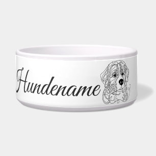 Bernese Mountain Dog Line Art personalized bowl