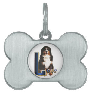 Bernese Mountain Dog Love Pet Name Tag