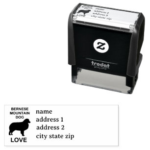 bernese mountain dog love self-inking stamp