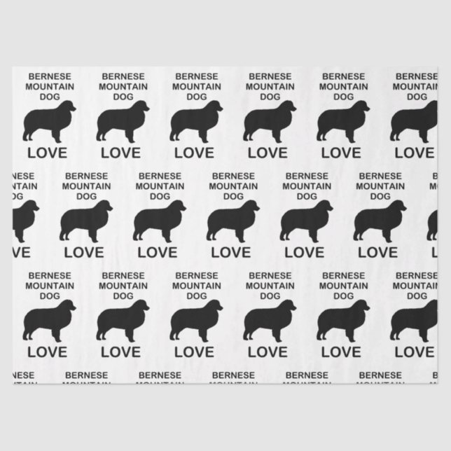 bernese mountain dog love tissue paper (Front)