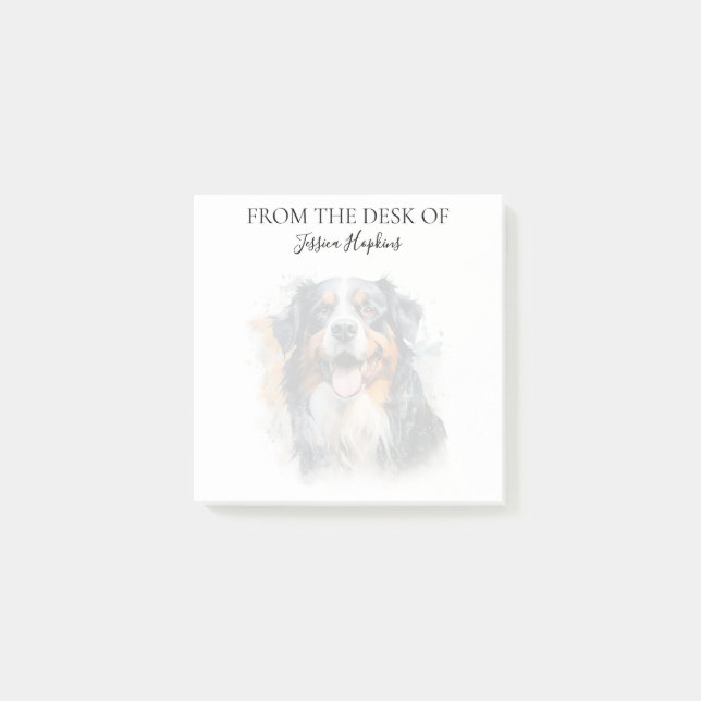Bernese Mountain Dog Lover Monogrammed Dog Post-it Notes (Front)